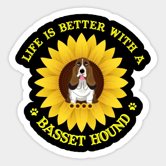 Basset Hound Lovers Sticker by bienvaem